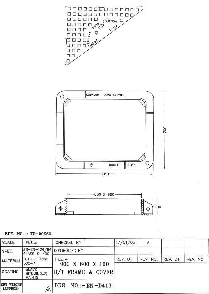 MC D400 900X600 D/T SINGEL SEAL